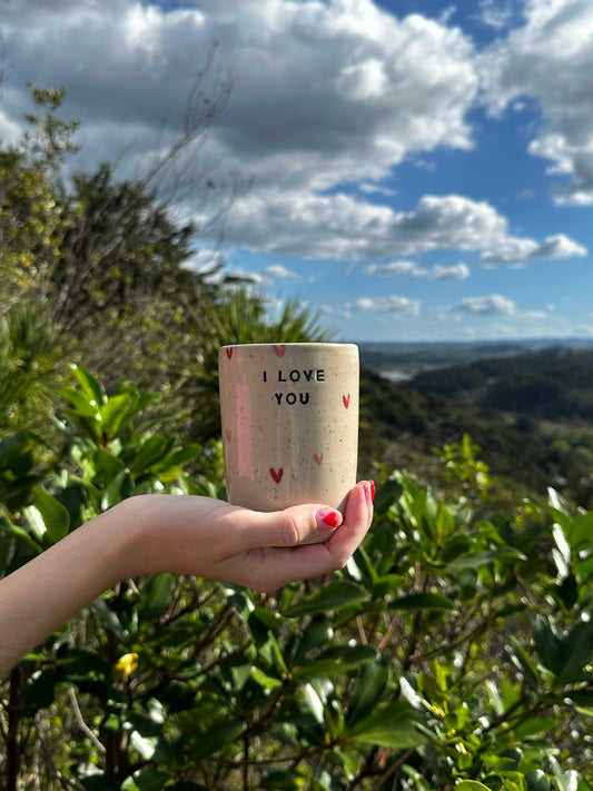 ‘I Love You’ heart tumbler