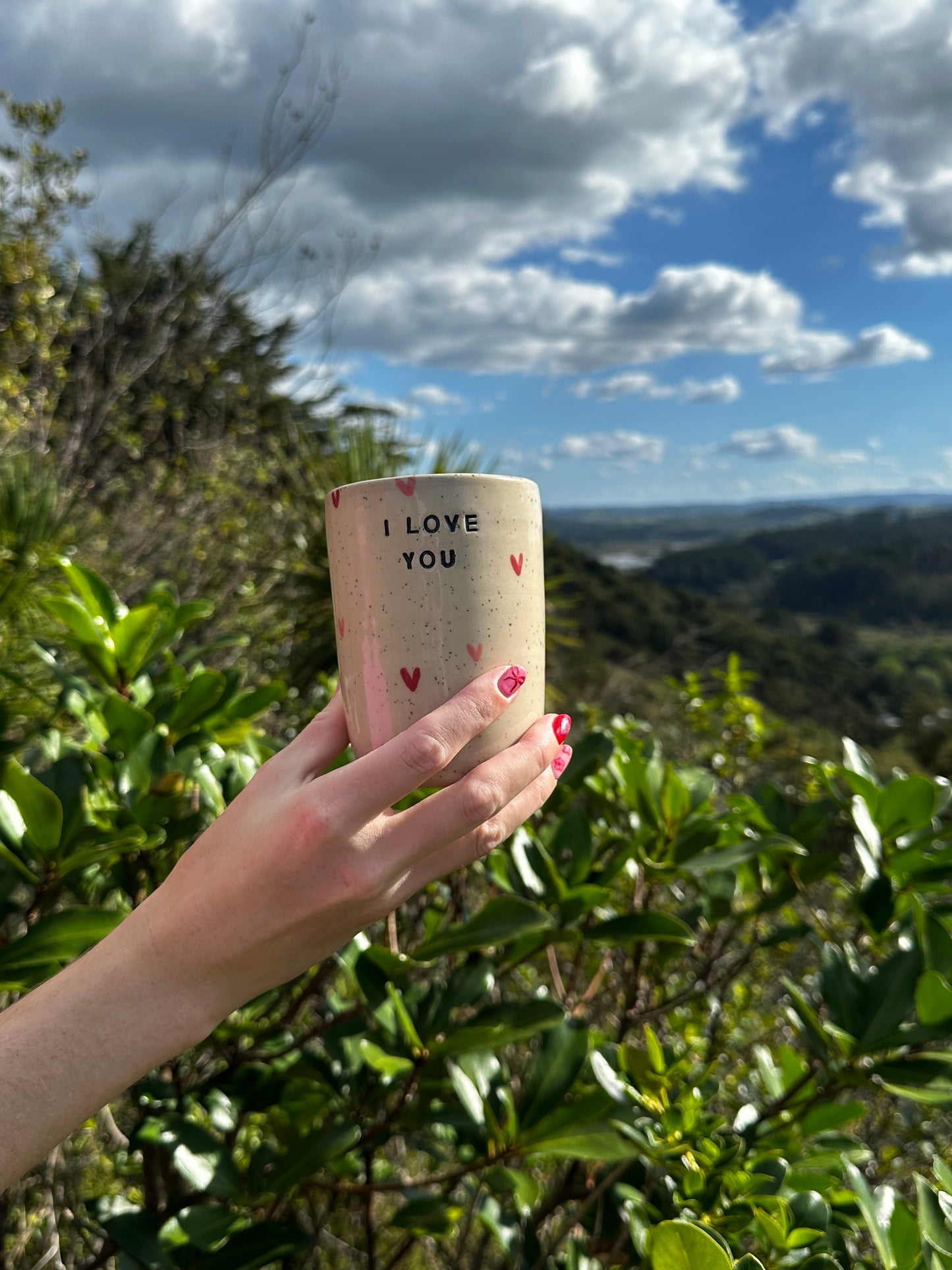 ‘I Love You’ heart tumbler