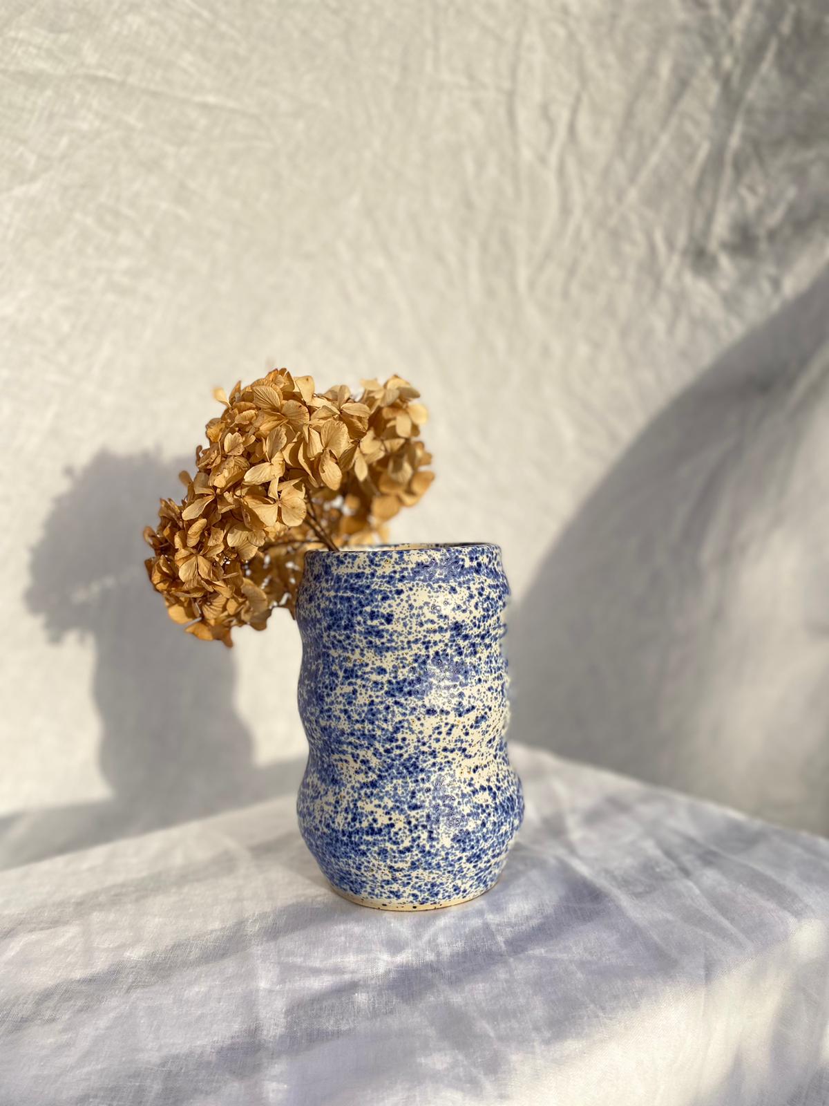 Bubble Vase- Blue Speckle