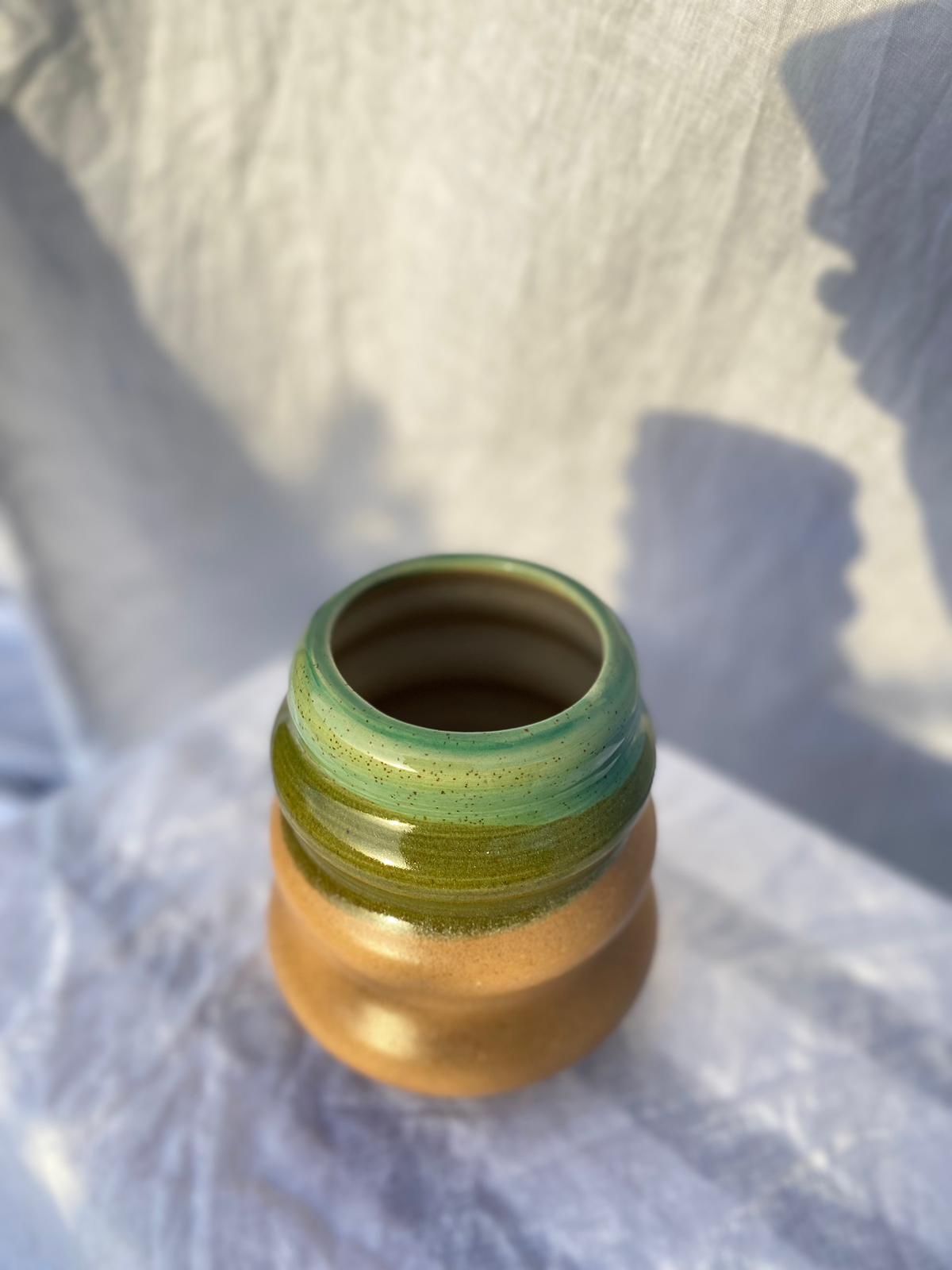 Bubble Vase- Salted Caramel & Green