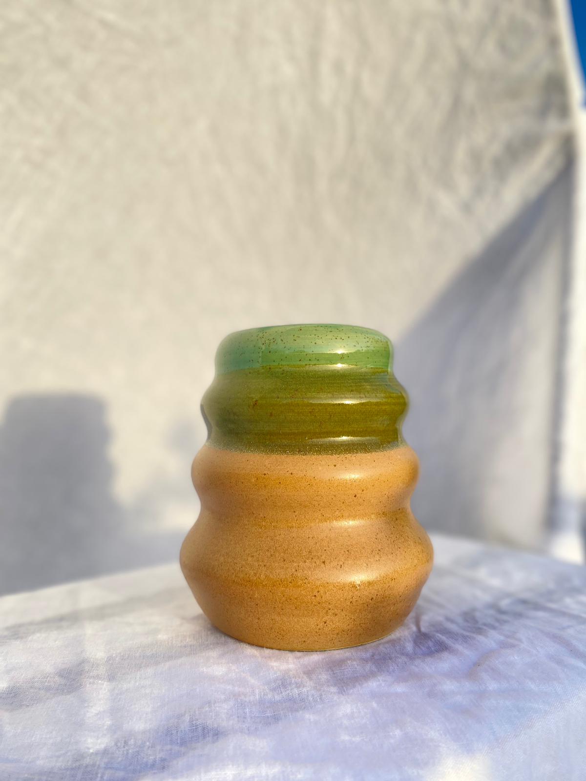 Bubble Vase- Salted Caramel & Green