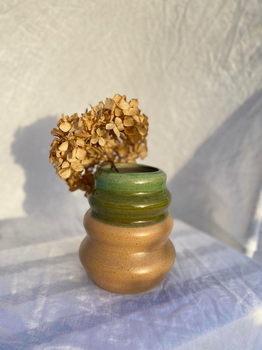 Bubble Vase- Salted Caramel & Green