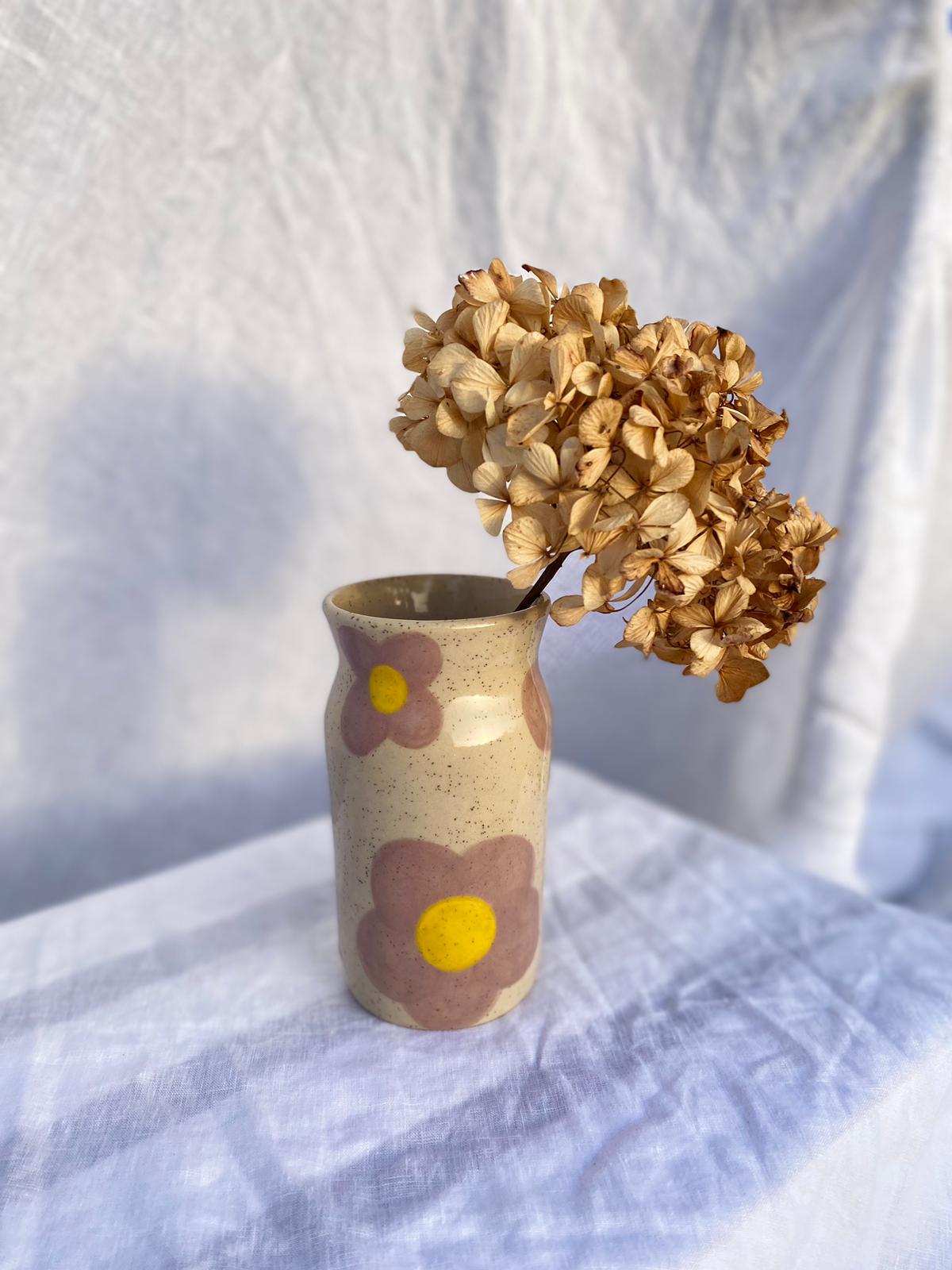 Flower Vase - Purple & Yellow