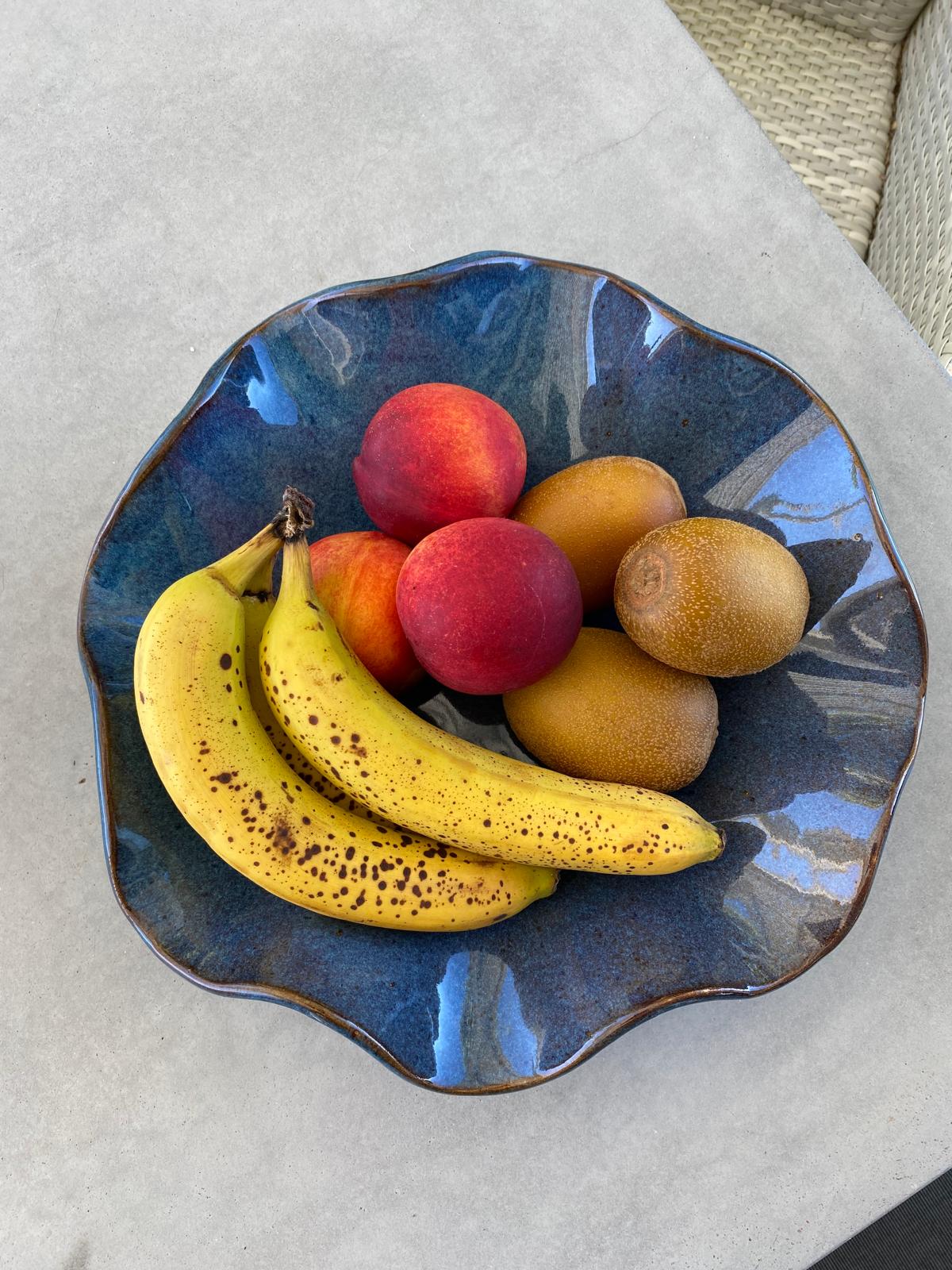 Wavy Ocean Blue Fruit Bowl