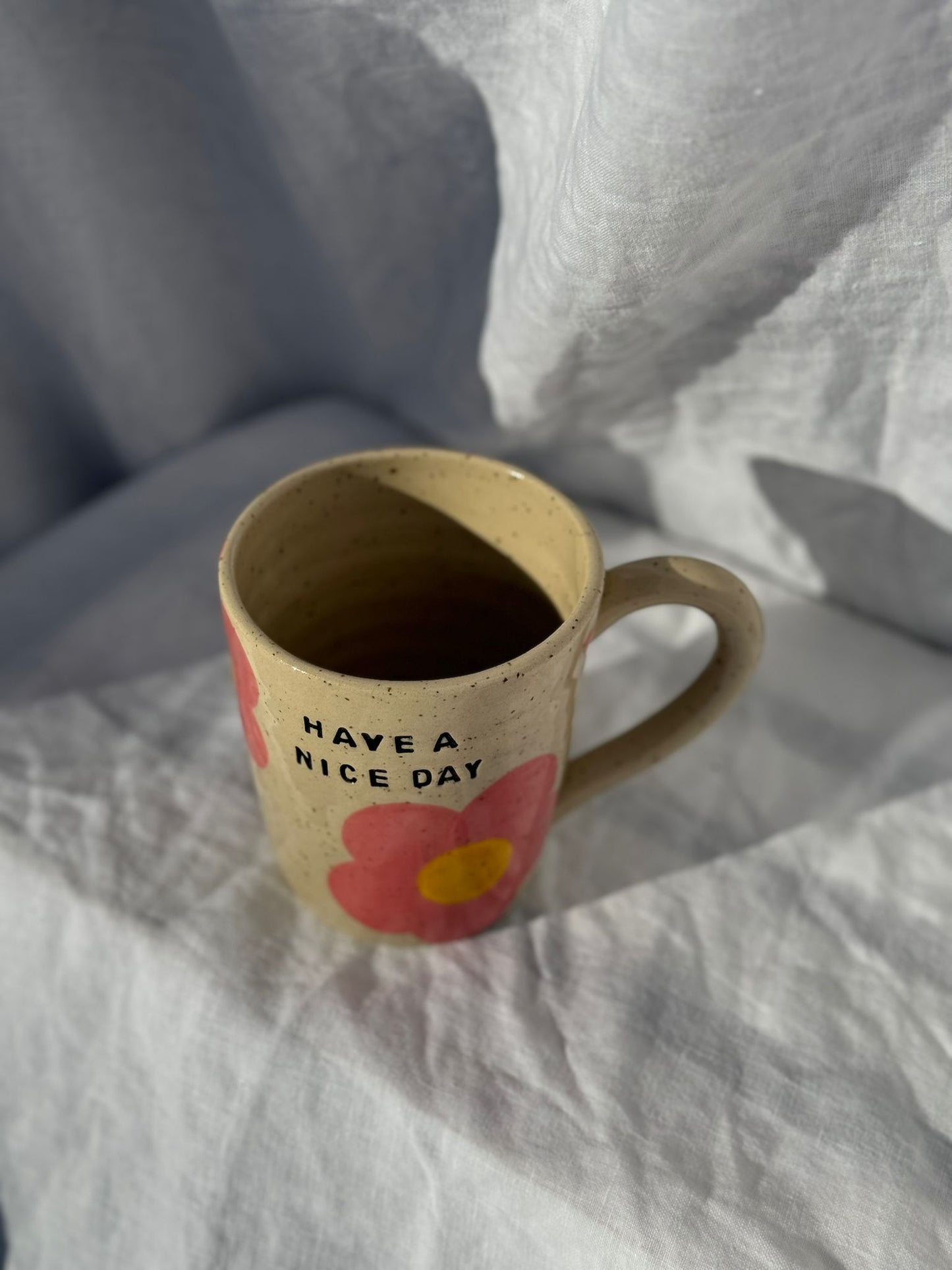 'Have a Nice Day' Flower Mug