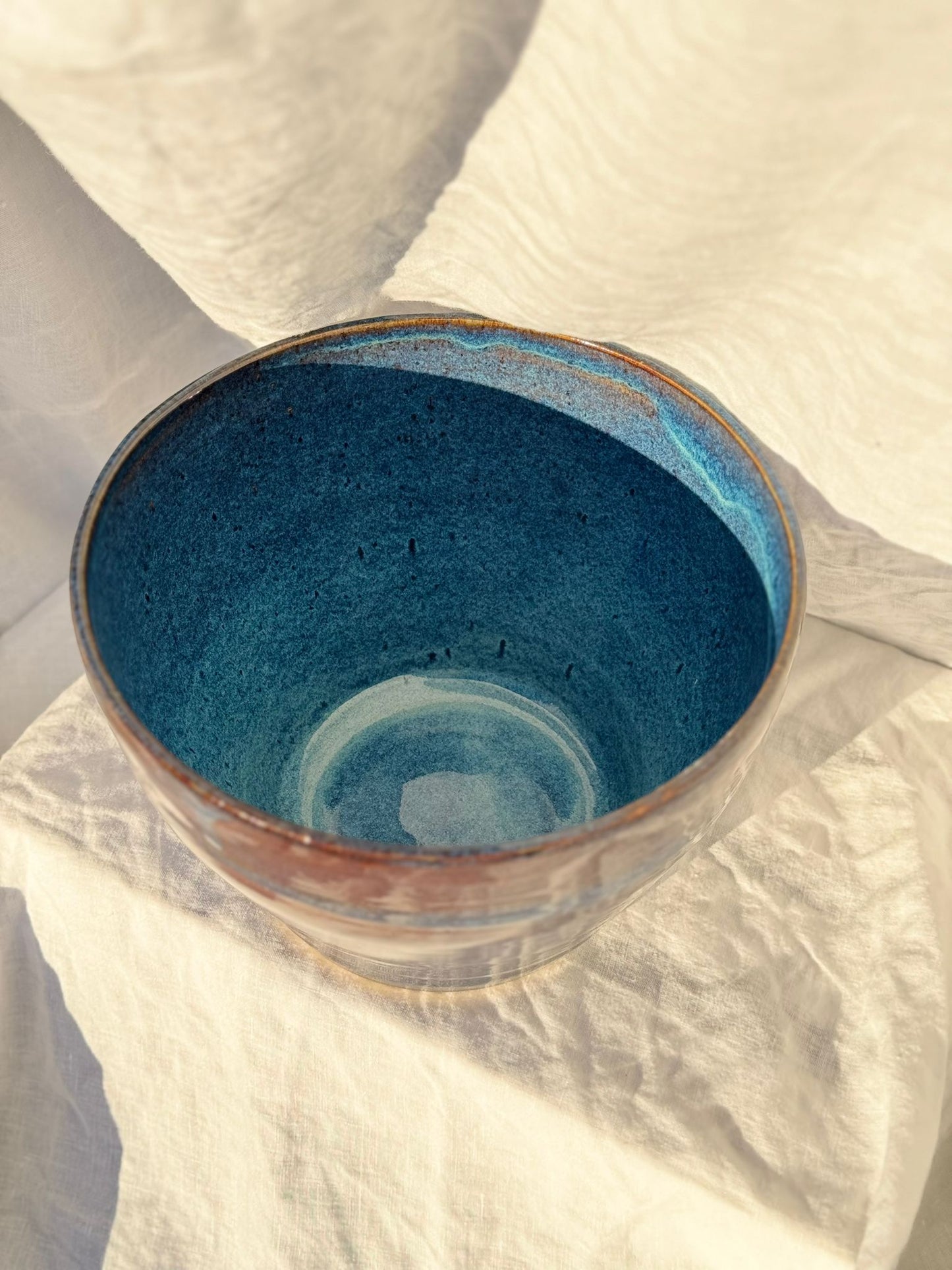 Large Ocean Blue Fruit Bowl