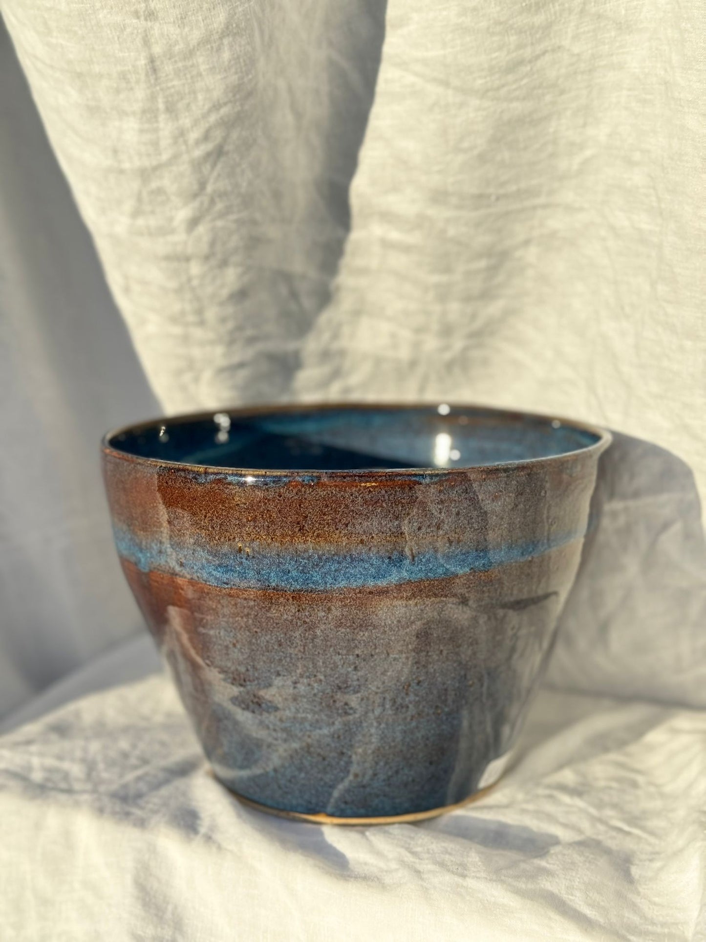 Large Ocean Blue Fruit Bowl