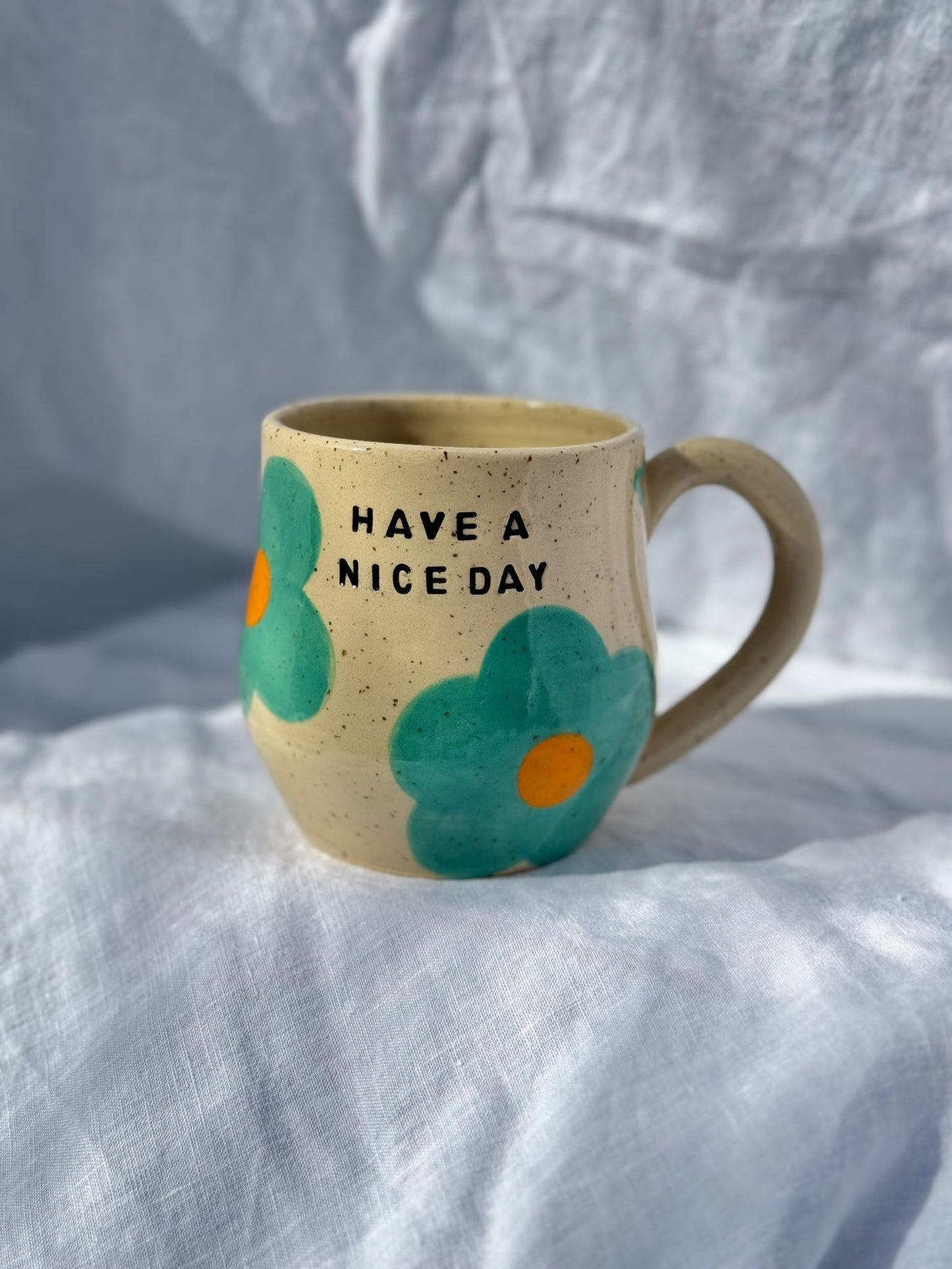 'Have a Nice Day' Flower Mug