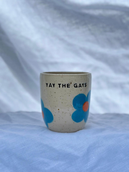 "Yay The Gays" Flower Tumbler