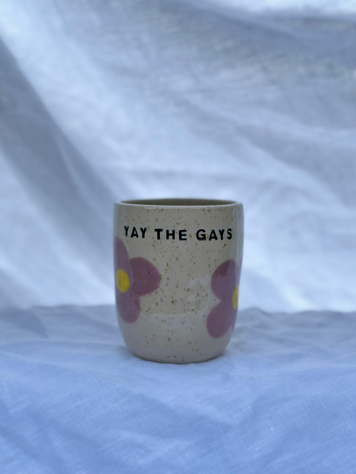 "Yay The Gays" Flower Tumbler